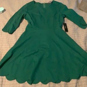 Lulus Green Scalloped Dress
